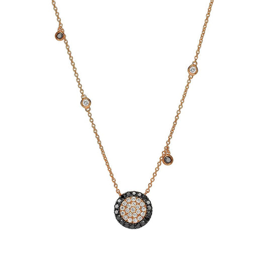 Pavé Choker Necklace Mixed Black and White Diamonds 18 Kt Rose Gold Crivelli 370-XN2916