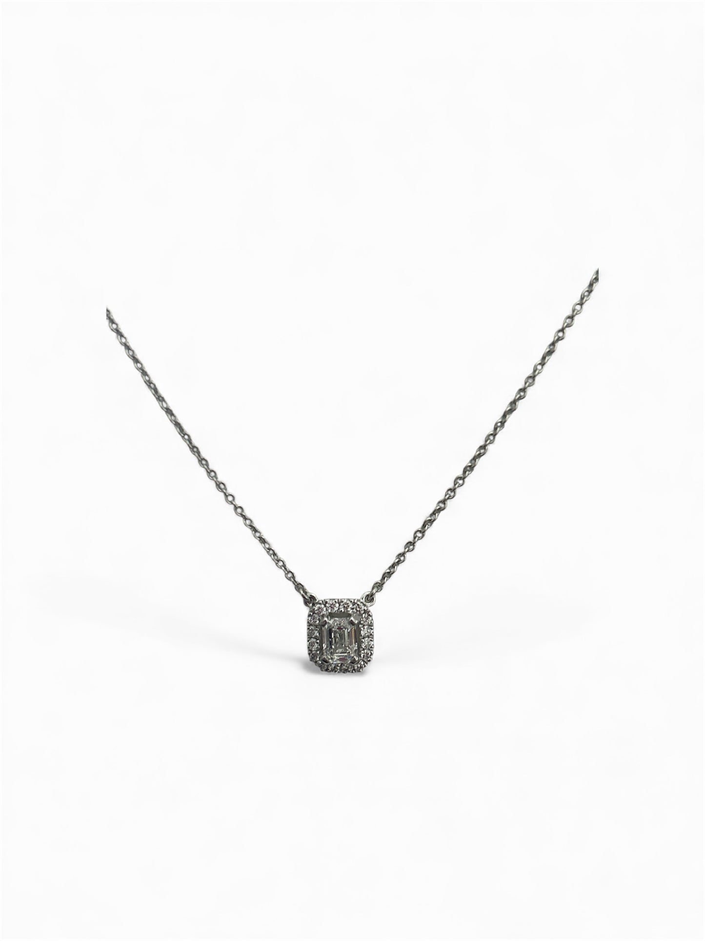 Girocollo Baguette Oro Bianco 18 Kt E Diamanti Crivelli 372-3646