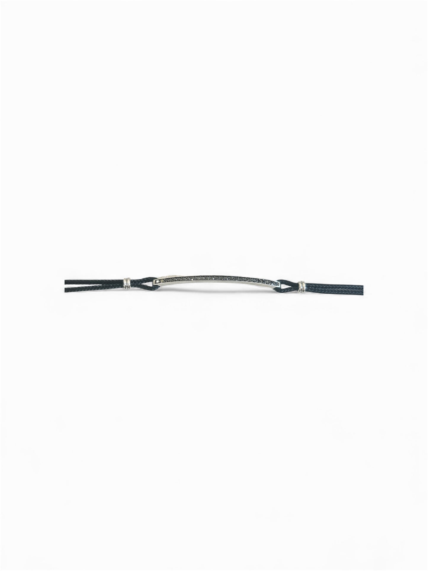 Bracciale Cordino Tennis Oro Bianco 18 Kt E Diamanti Neri Crivelli 307-VB8838