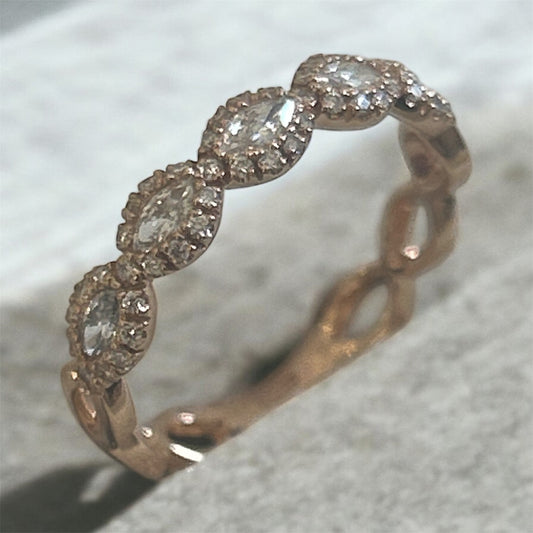 Anello Fantasia Oro Rosa 18kt E Diamanti Crivelli 370-XR9785