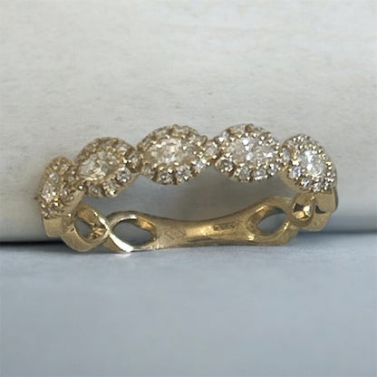 Anello Fantasia Oro Giallo 18 Kt E Diamanti Bianchi Crivelli 370-XR9785