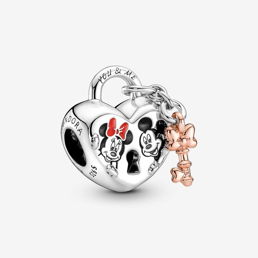 Disney, Mickey Mouse &amp; Minnie Pandora Love Padlock Charm 78109C01