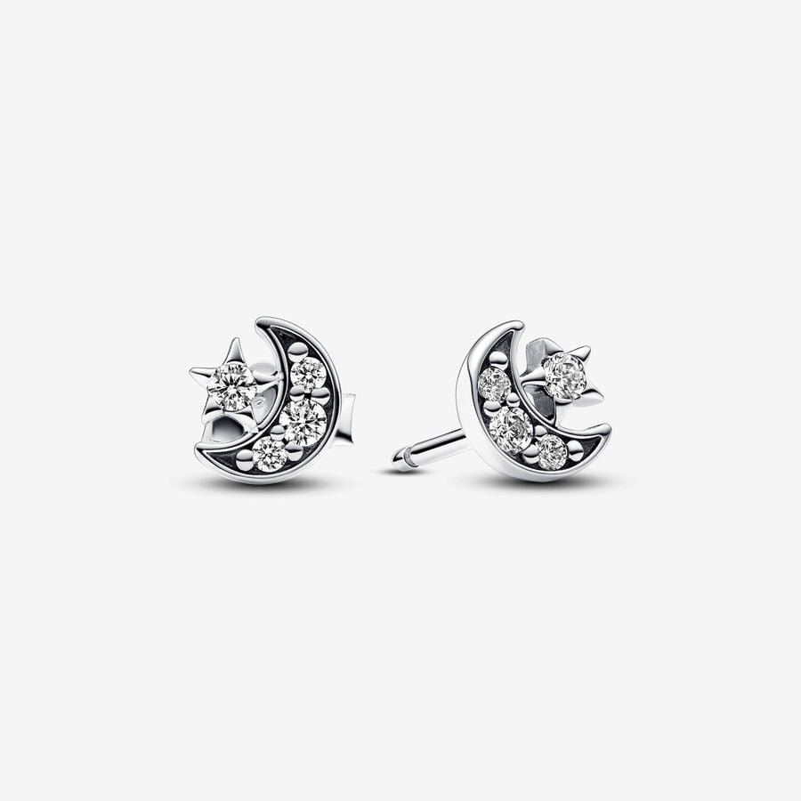 Crescent Moon and Star Pandora Earrings 292990C01