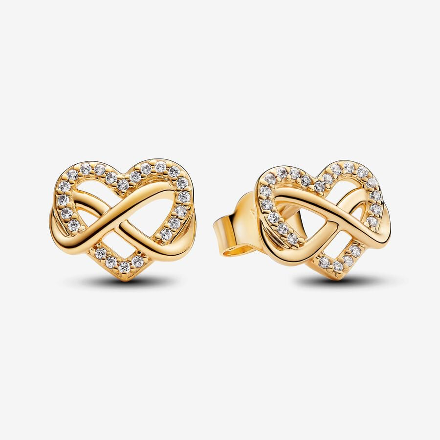 Infinity Heart Earrings with Luminous Stones Pandora 262667C01