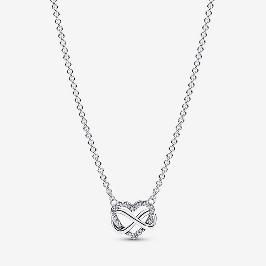 Infinity Heart Necklace with Luminous Stones Pandora 392666C01-50