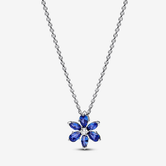 Pandora Blue Flower Herbarium Pendant Necklace 392387C02-45