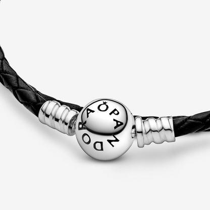 Pandora Double Black Leather Bracelet 590745CBK