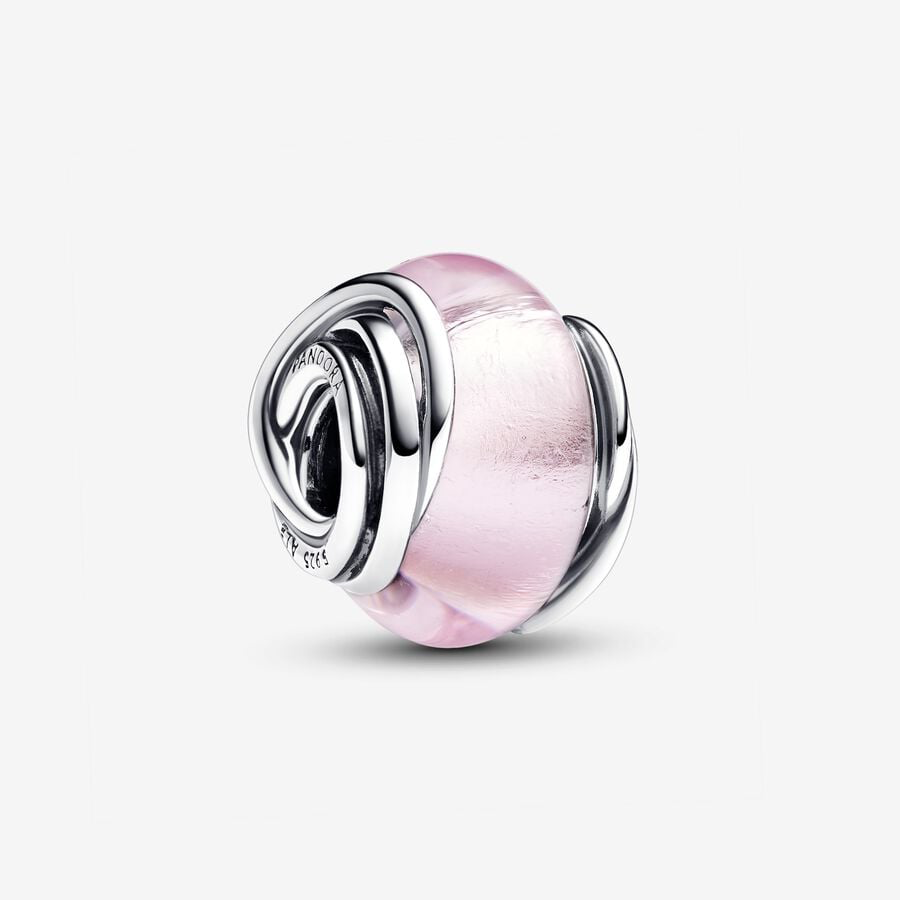 Pink Murano Glass Charm and Pandora Circles 793241C00