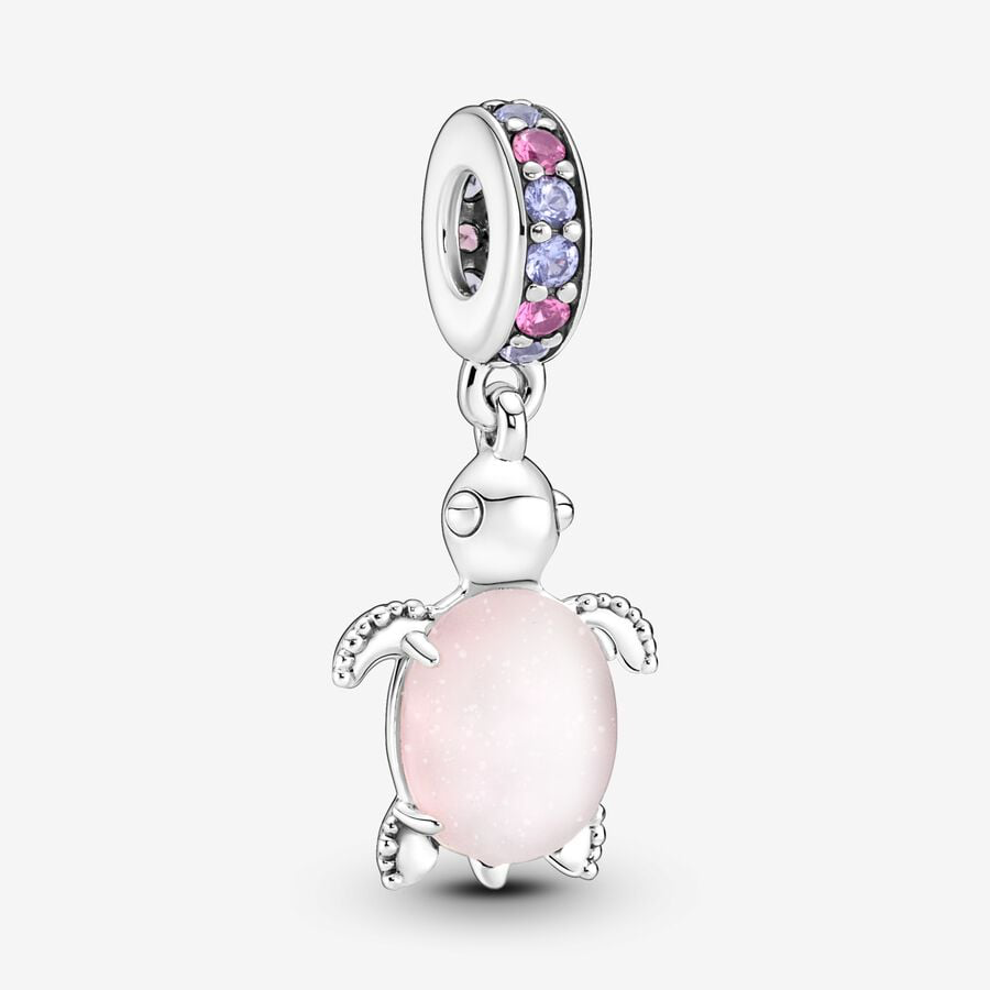 Pink Sea Turtle Pendant Charm in Murano Glass Pandora 798939C02