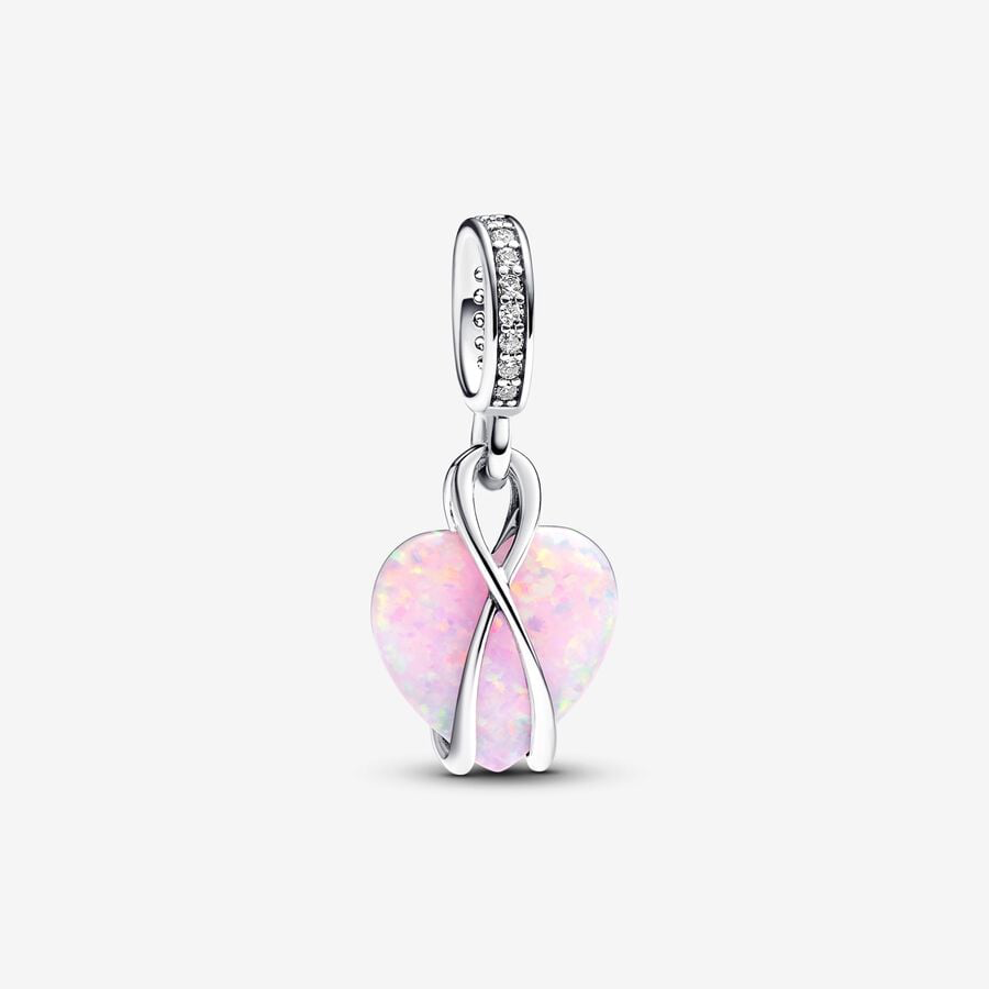 Opalescent Pink Mother's Heart Pendant Charm Pandora 793202C01