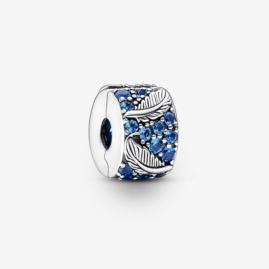 Pandora Blue Feathers and Pavè Clip 792552C01