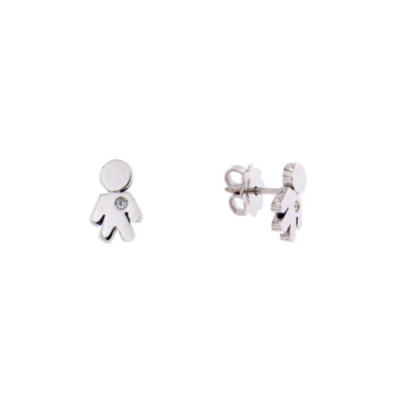 Children's Earrings in 18 Kt White Gold and Diamonds Crivelli Easy 212-M365