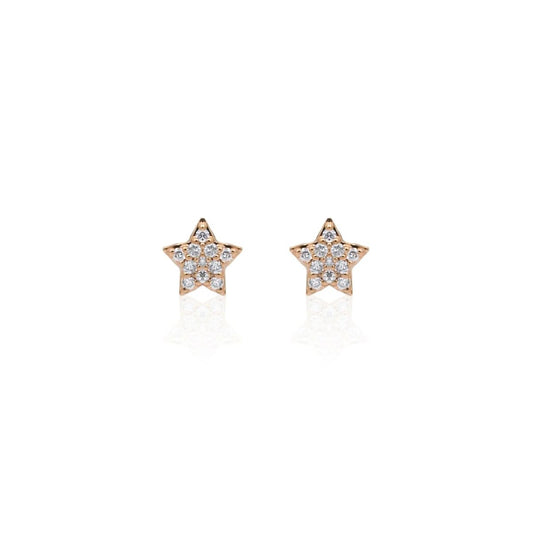 Star Earrings in 9 kt Rose Gold and Diamonds Crivelli 370-XE2152