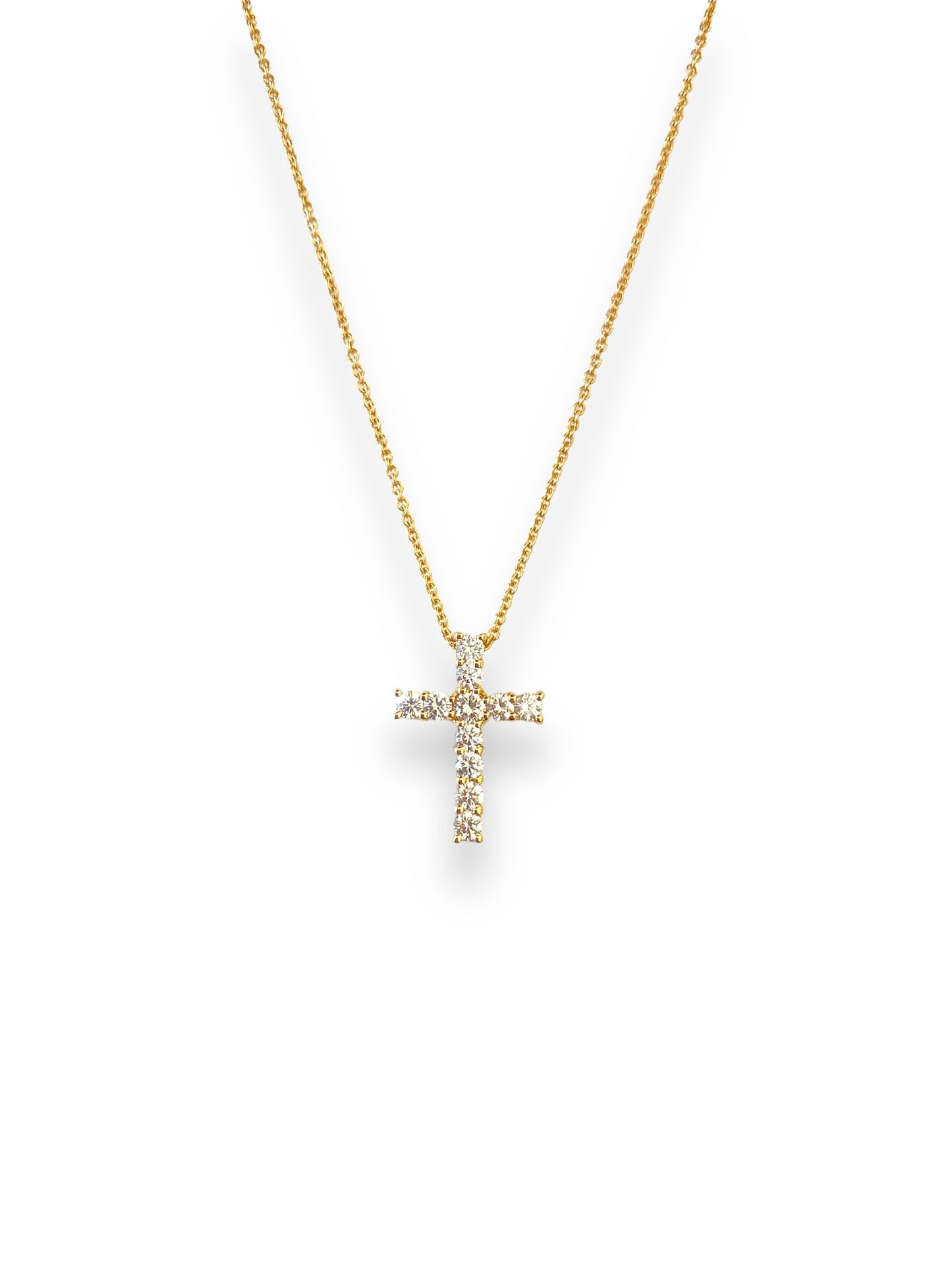 Cross Necklace in 18 Kt Rose Gold and Diamonds Crivelli 024-1558