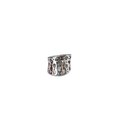 Anello Oro Bianco Fascia Fantasia Diamanti Pasquale Bruni 8256b