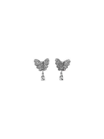 Liberty Earrings White Gold Diamonds and White Topaz Pasquale Bruni 13771b