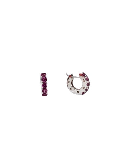 Hoop Earrings in White Gold and Semiprecious Stones Pasquale Bruni 10382b