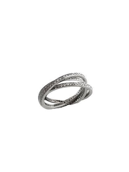 Tre Riviere A Giro White Gold Ring with Crivelli Diamonds 262-3569