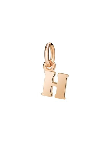 Small Letter H Pendant in 9 Kt Rose Gold Dodo Dlet9p/h