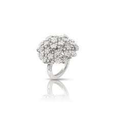 Prato Fiorito Ring White Gold Diamonds Pasquale Bruni 12842b