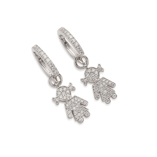 Crivelli Easy White Gold Diamond Earrings for Girls 289-VE7196